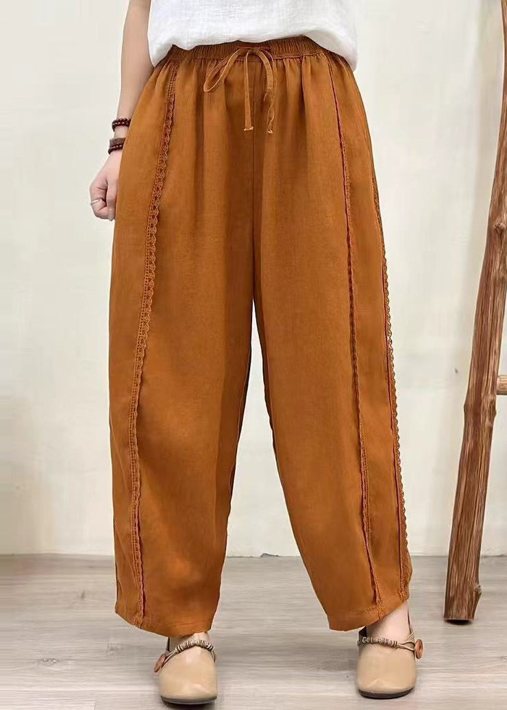Organic Pink Oversized Patchwork Lace Pants Summer