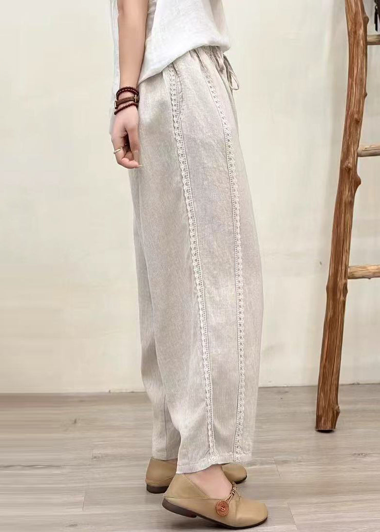 Organic Pink Oversized Patchwork Lace Pants Summer
