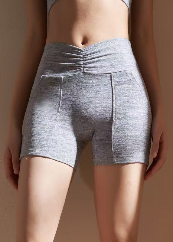 Organic Purple High Waist With Pockets Athletic Leggings Gym Shorts