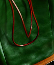 Organic Tea Green Large Capacity Faux Leather Bucket Bag