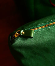 Organic Tea Green Large Capacity Faux Leather Bucket Bag