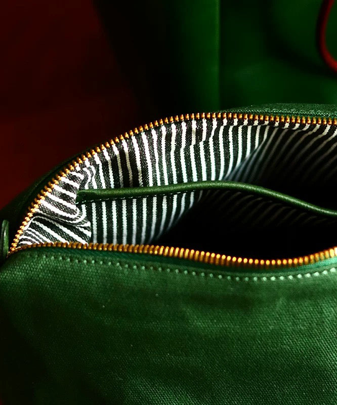 Organic Tea Green Large Capacity Faux Leather Bucket Bag