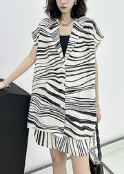 Organic White Oversized Striped Cotton Two Piece Set Outfits Summer
