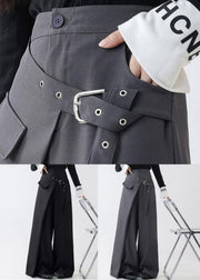 Original Black Asymmetrical High Waist Spandex Pants Fall