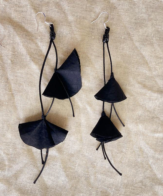 Original Black Sterling Silver Silk Tassel Drop Earrings