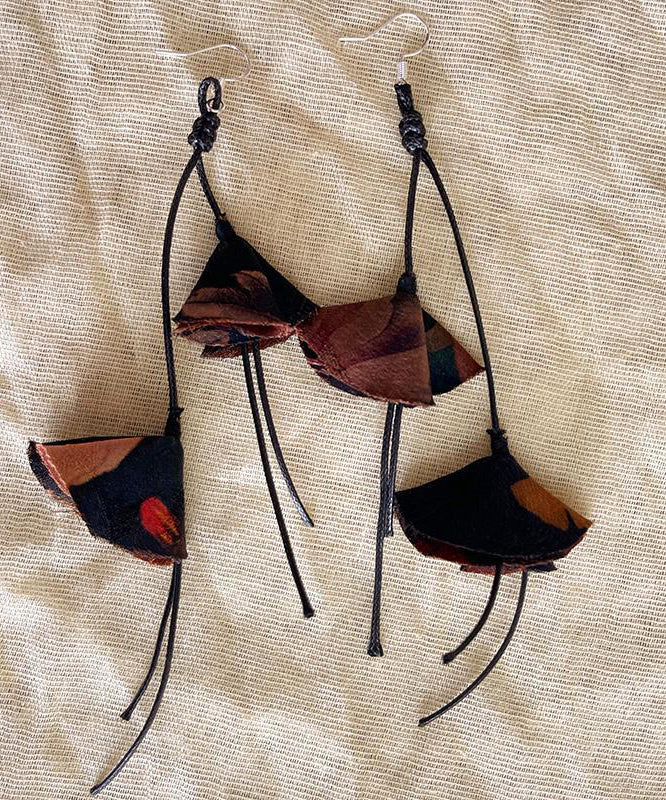Original Black Sterling Silver Silk Tassel Drop Earrings