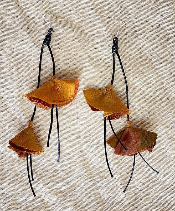 Original Black Sterling Silver Silk Tassel Drop Earrings