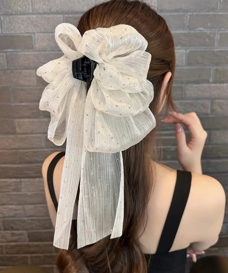 Original Black Tulle Bow Ribbon Dot Hairpin