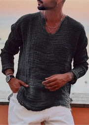 Original Coffee Side Open Solid Cotton Men T Shirts Fall