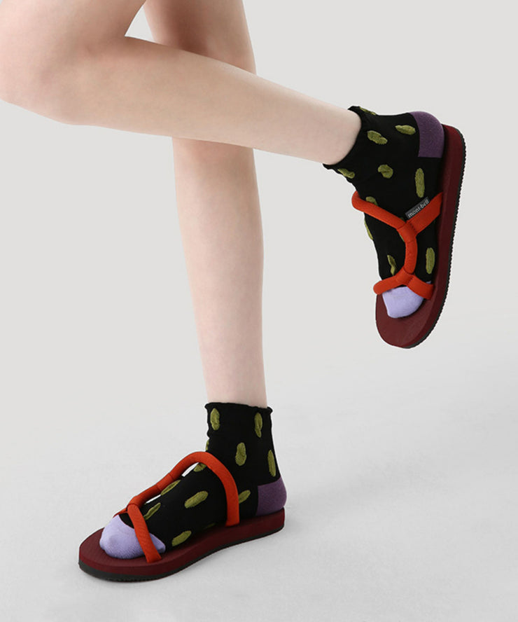 Original Colorblock Jacquard Ankle Socks Thin Breathable