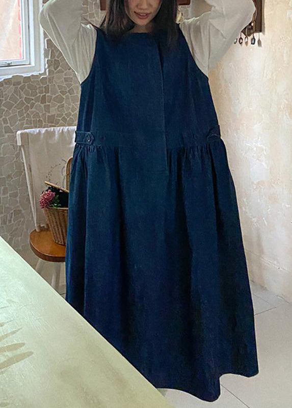 Original Denim Blue Pockets Tank Dress Sleeveless