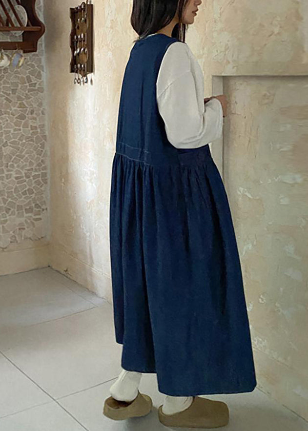 Original Denim Blue Pockets Tank Dress Sleeveless