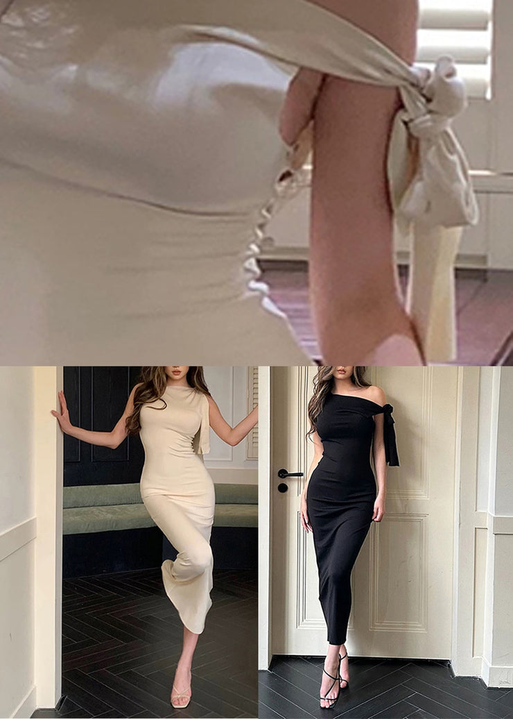 Original Design Apricot Asymmetrical Vacation Long Dresses Summer