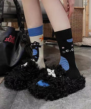 Original Design Asymmetrical Design Combed Cotto Crew Socks