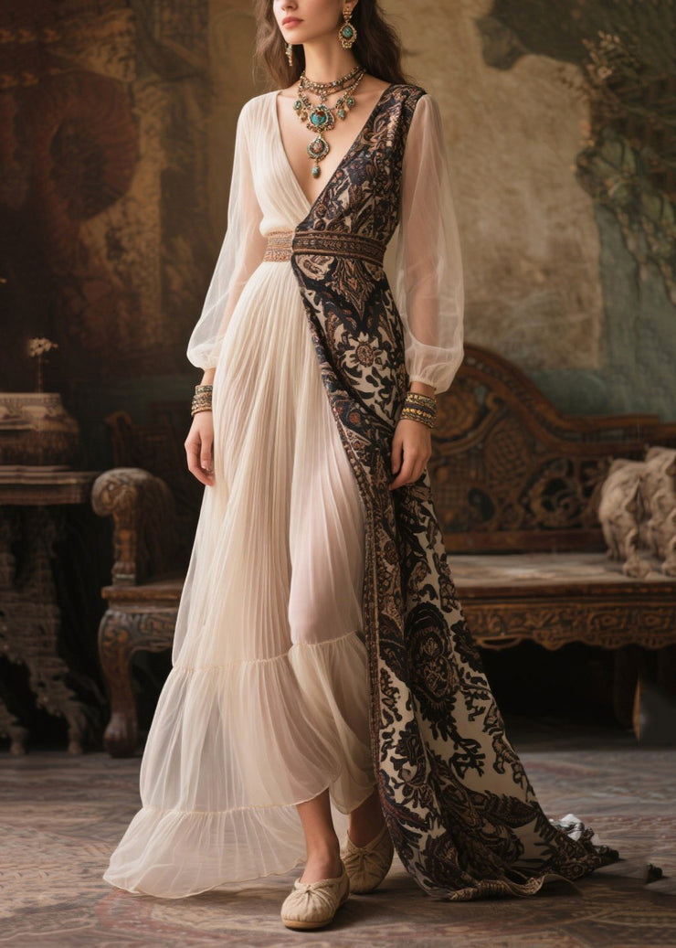 Original Design Asymmetrical Exra Large Hem Chiffon Long Dress Summer