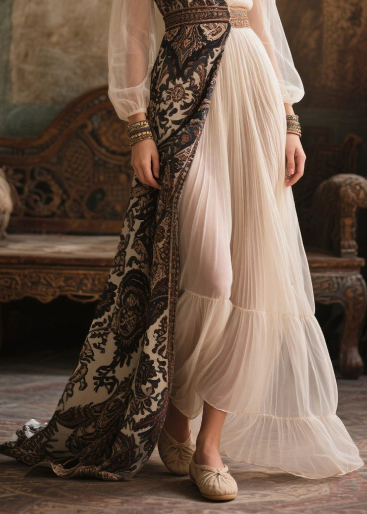 Original Design Asymmetrical Exra Large Hem Chiffon Long Dress Summer