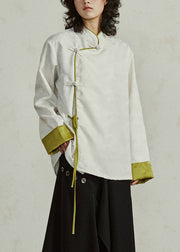 Original Design Beige Stand Collar Solid Top Fall