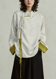 Original Design Beige Stand Collar Solid Top Fall