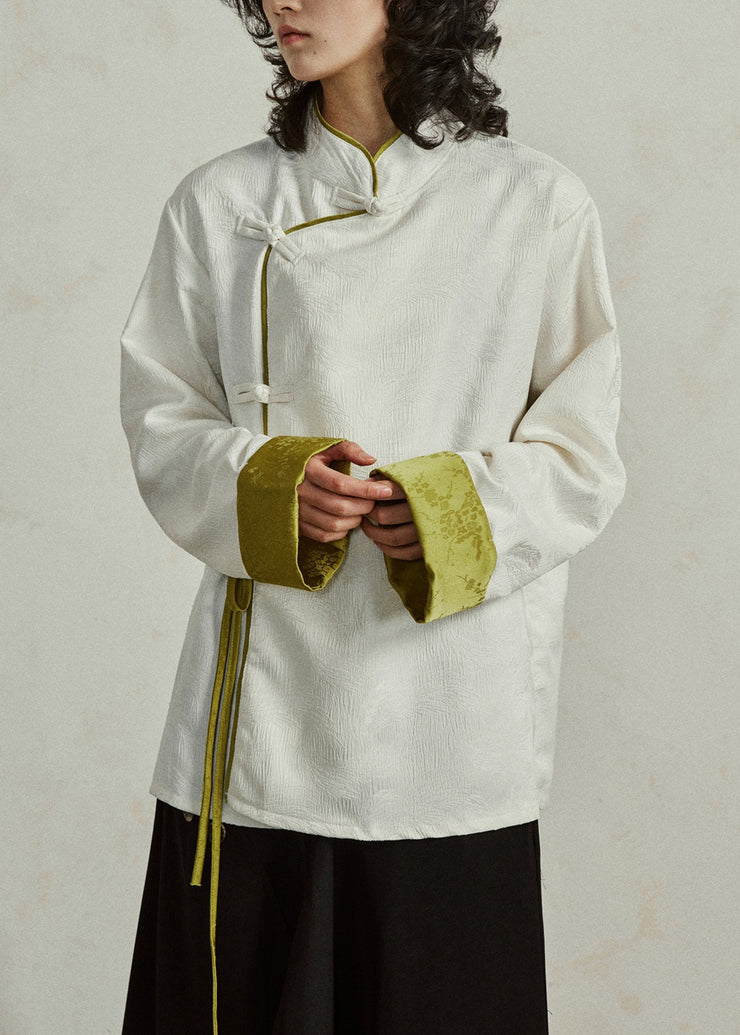 Original Design Beige Stand Collar Solid Top Fall