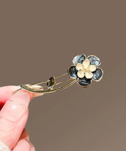 Original Design Black Alloy Floral Hairpin