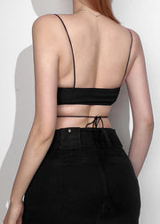 Original Design Black Butterfly Zircon Tank Sleeveless