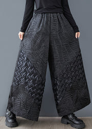 Original Design Black Oversized Jacquard Wide Leg Pants Summer