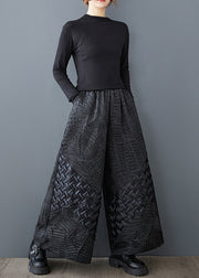 Original Design Black Oversized Jacquard Wide Leg Pants Summer