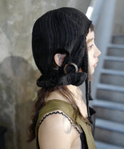 Original Design Black Wrinkled Linen Boonie Hat