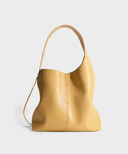 Original Design Blue Large Capacity Calf Leather Shoulder Bag