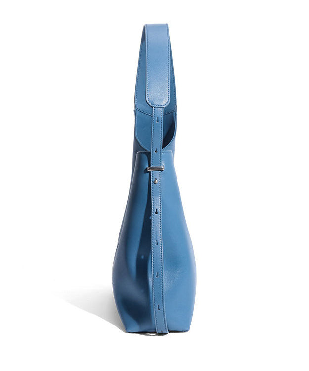 Original Design Blue Large Capacity Calf Leather Shoulder Bag