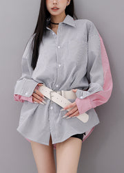 Original Design Colorblock Wear On Both Sides Cotton Shirts Fall