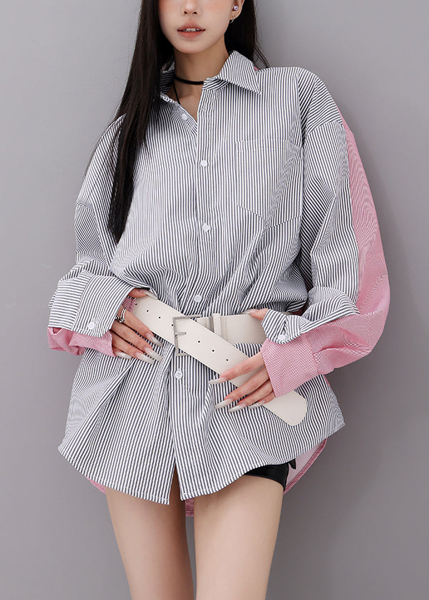 Original Design Colorblock Wear On Both Sides Cotton Shirts Fall