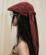 Original Design Dark Red Summer New Bow Breton Hat