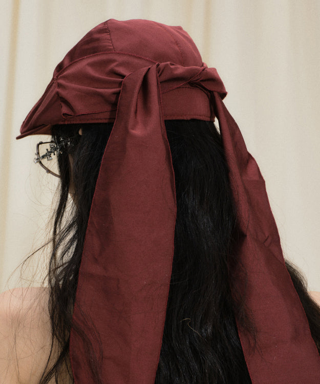 Original Design Dark Red Summer New Bow Breton Hat