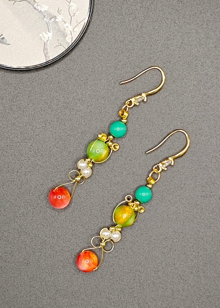 Original Design Fine Crystal Ethnic Style Drop Earrings