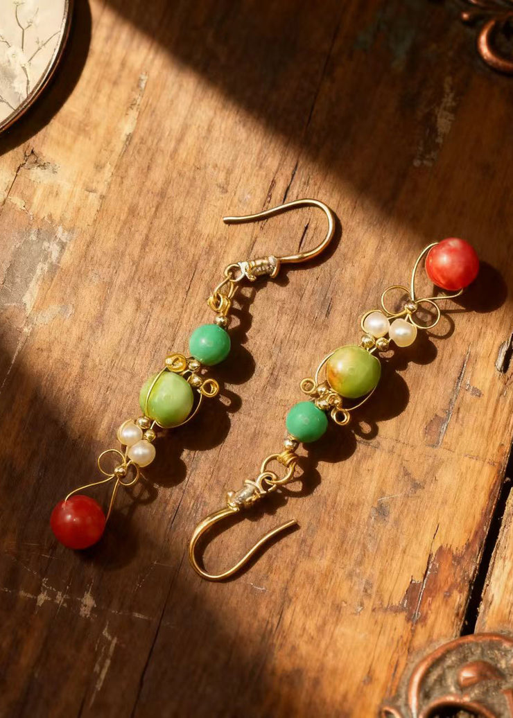 Original Design Fine Crystal Ethnic Style Drop Earrings