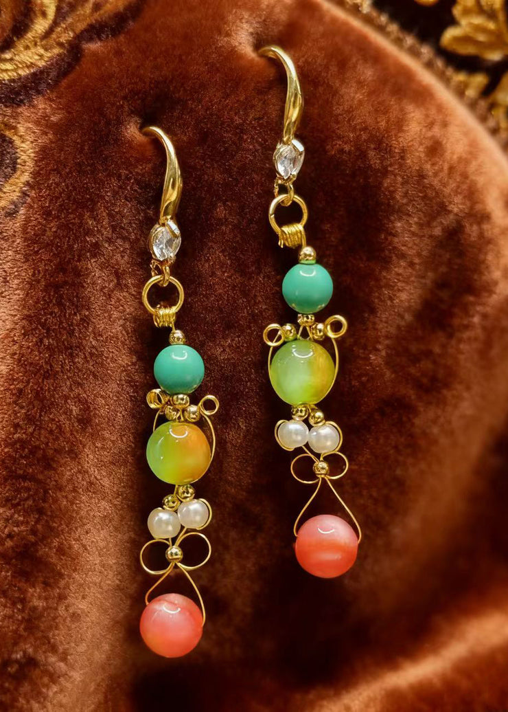 Original Design Fine Crystal Ethnic Style Drop Earrings