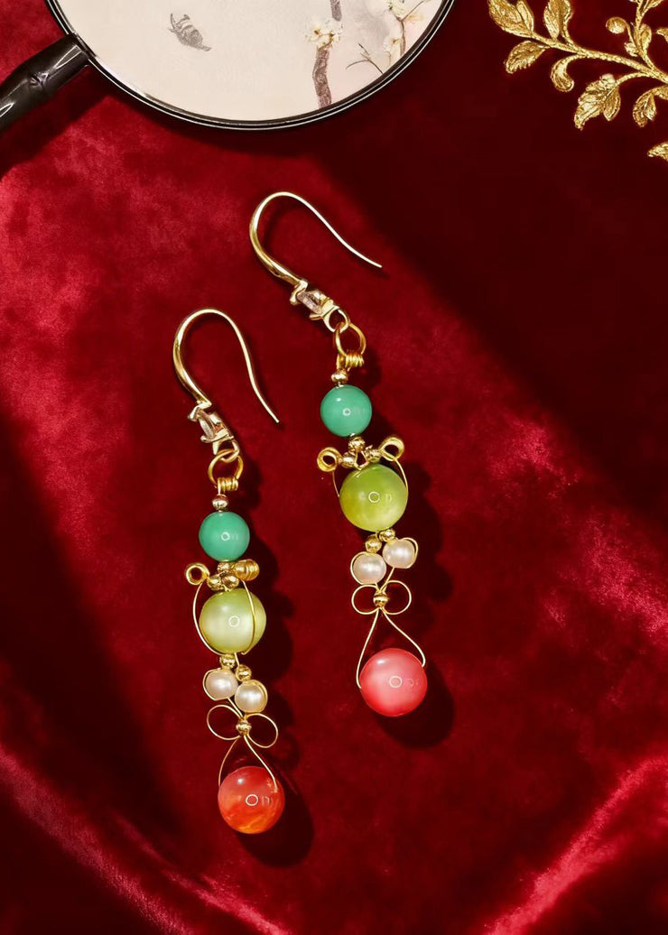 Original Design Fine Crystal Ethnic Style Drop Earrings
