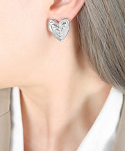 Original Design Gold 14K Gold Heart-Shaped Stud Earrings