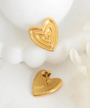 Original Design Gold 14K Gold Heart-Shaped Stud Earrings