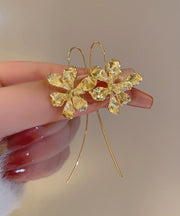 Original Design Gold Alloy Iris Hoop Earrings