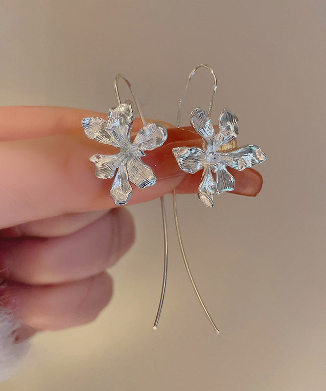 Original Design Gold Alloy Iris Hoop Earrings