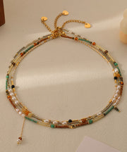 Original Design Gold Alloy Pearl Beading Baby's Breath Pendant Necklace