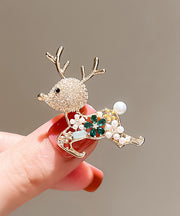 Original Design Gold Alloy Zircon Elk Alloy Zircon Elk Brooches