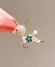 Original Design Gold Alloy Zircon Elk Alloy Zircon Elk Brooches