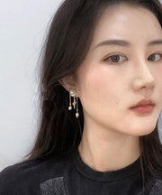 Original Design Gold Copper Alloy Conch Pearl Tassel Drop Earrings