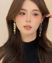 Original Design Gold Copper Alloy Diamond Sequins Drop Earrings