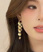 Original Design Gold Copper Alloy Diamond Sequins Drop Earrings