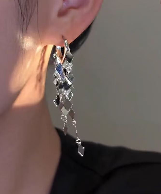 Original Design Gold Copper Alloy Diamond Sequins Drop Earrings