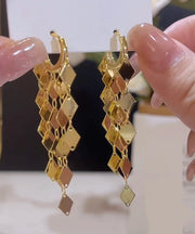 Original Design Gold Copper Alloy Diamond Sequins Drop Earrings